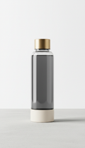 Glass water bottle with matte finish